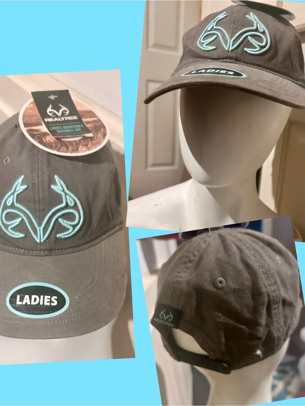 Realtree Ladies Gray Baseball Hat Cap Embroidered